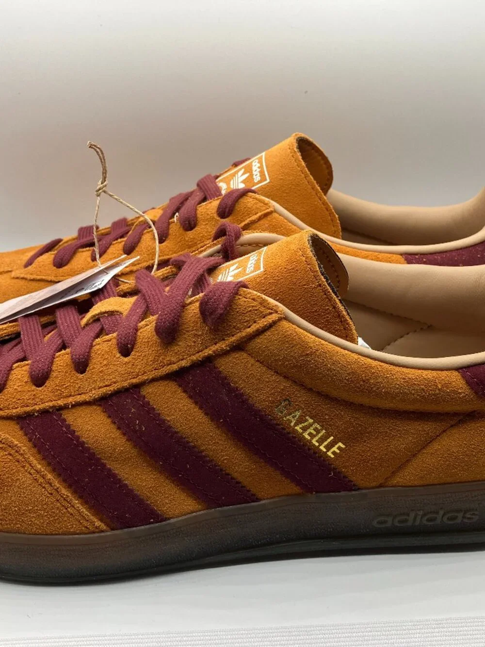 adidas Gazelle Mens size 10‎ Indoor Mustard Yellow/Burgandy